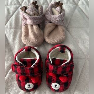Two pairs of baby booties. Size 3-6 months